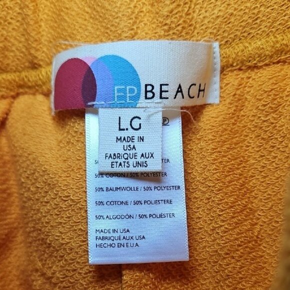 Free People Beach Wide Leg Cropped Flowy Fleece Pants Large New Flowy Lounge - Picture 6 of 8